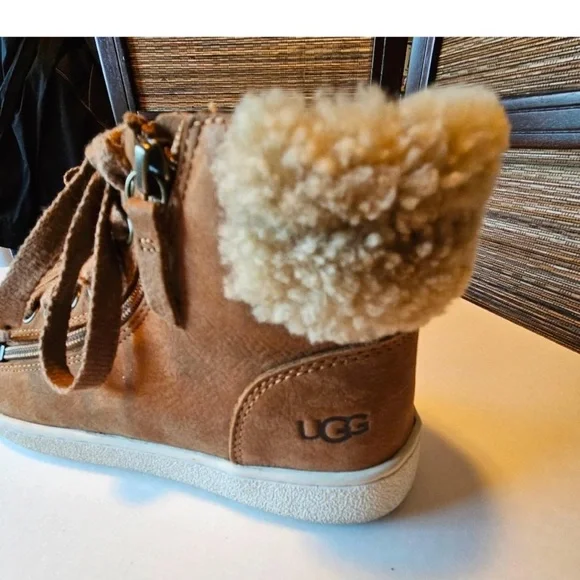 UGG Tan High-Top Sneakers with Suede Finish